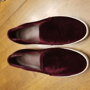 Joie wine velvety slip on shoes